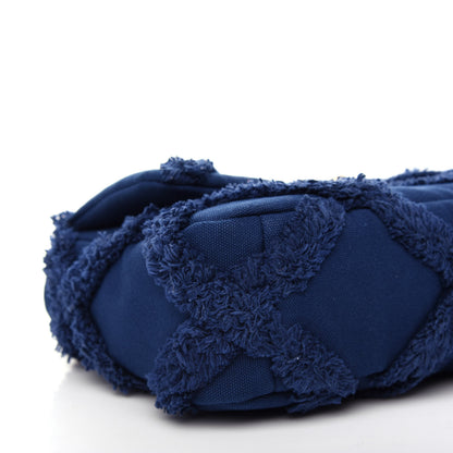 Chanel Cotton Canvas Quilted Medium Chanel 19 Flap Navy Blue 8 of 10