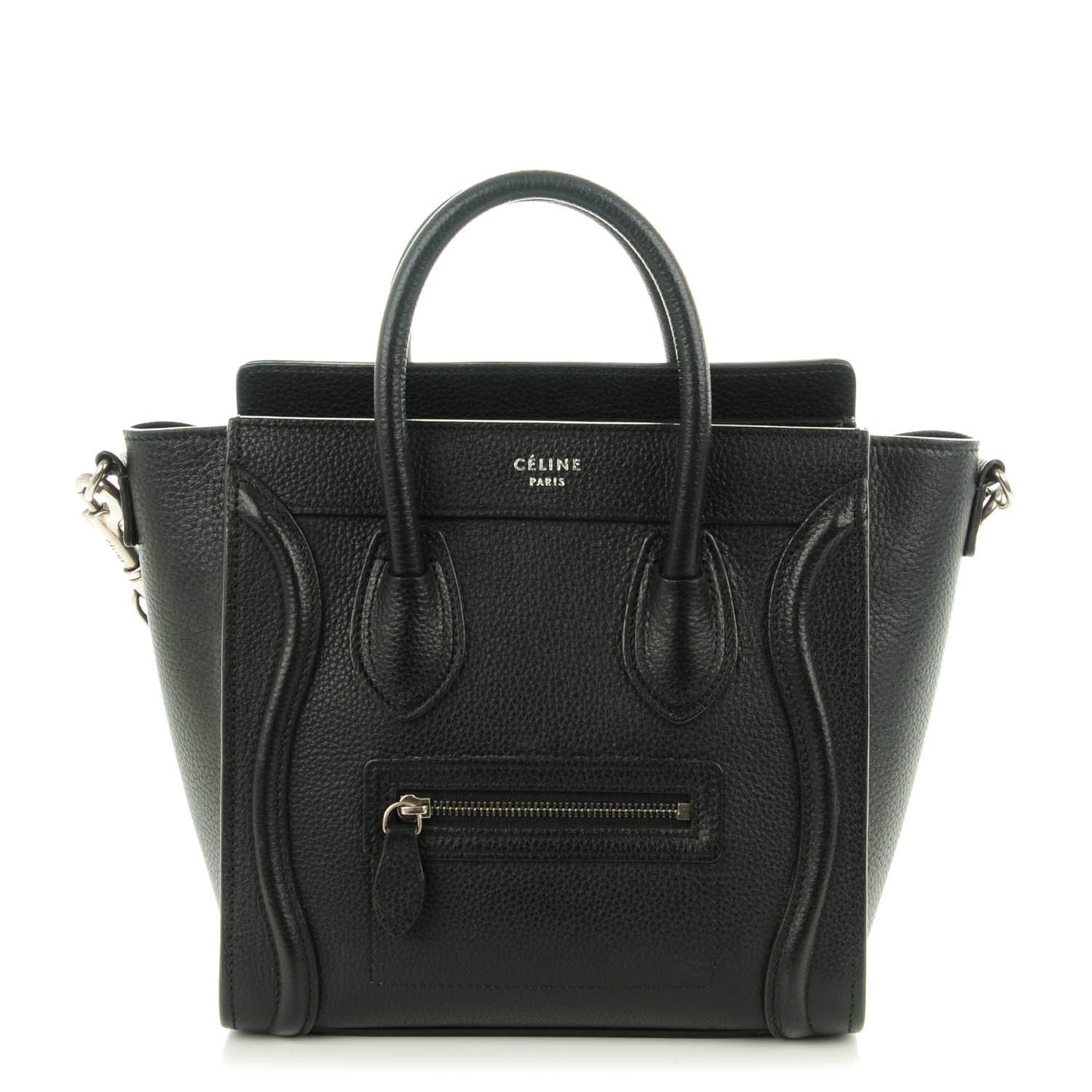 Drummed Calfskin Nano Luggage Black