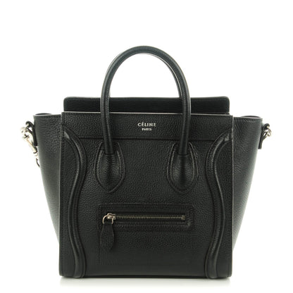 Celine Drummed Calfskin Nano Luggage Black 1 of 7