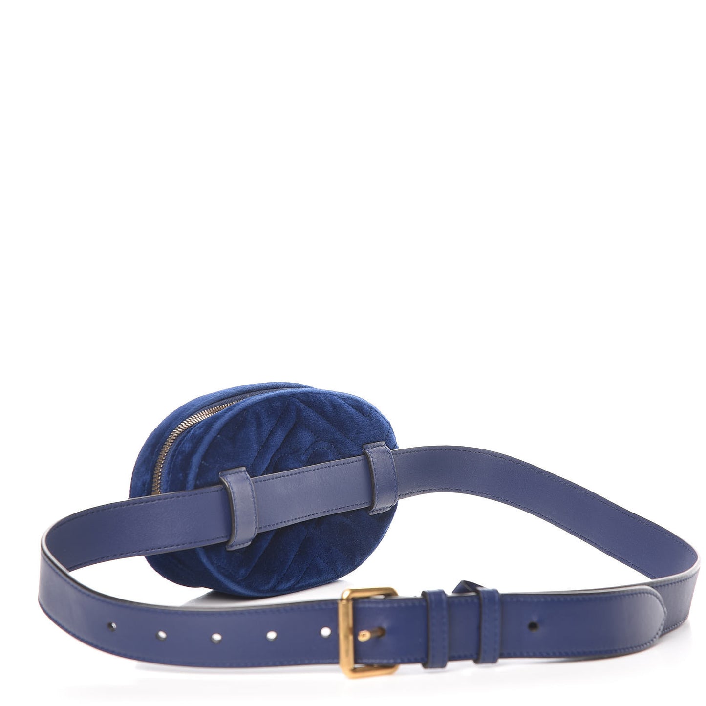 Velvet Matelasse GG Marmont Belt Bag 95 38 Cobalt Blue