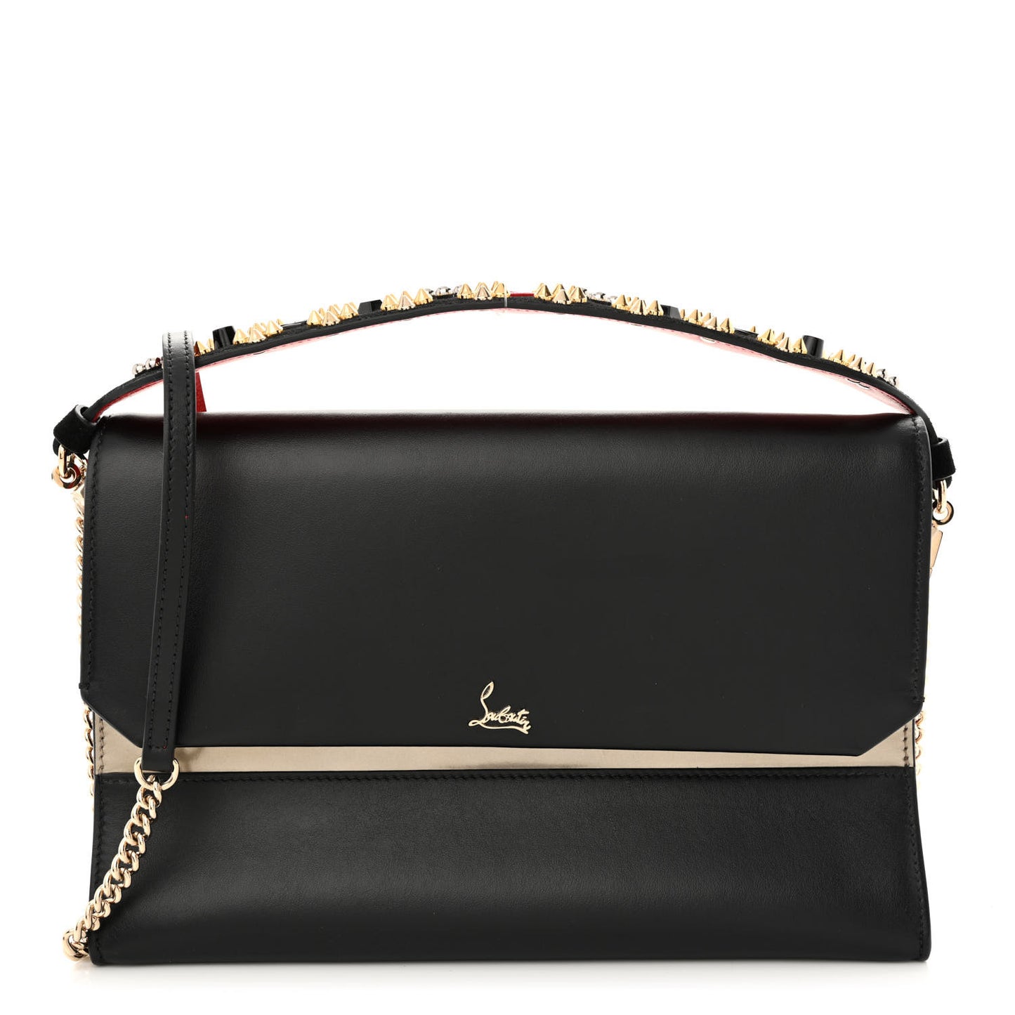 Calfskin Loubiblues Paris Clutch Bag Black Multi