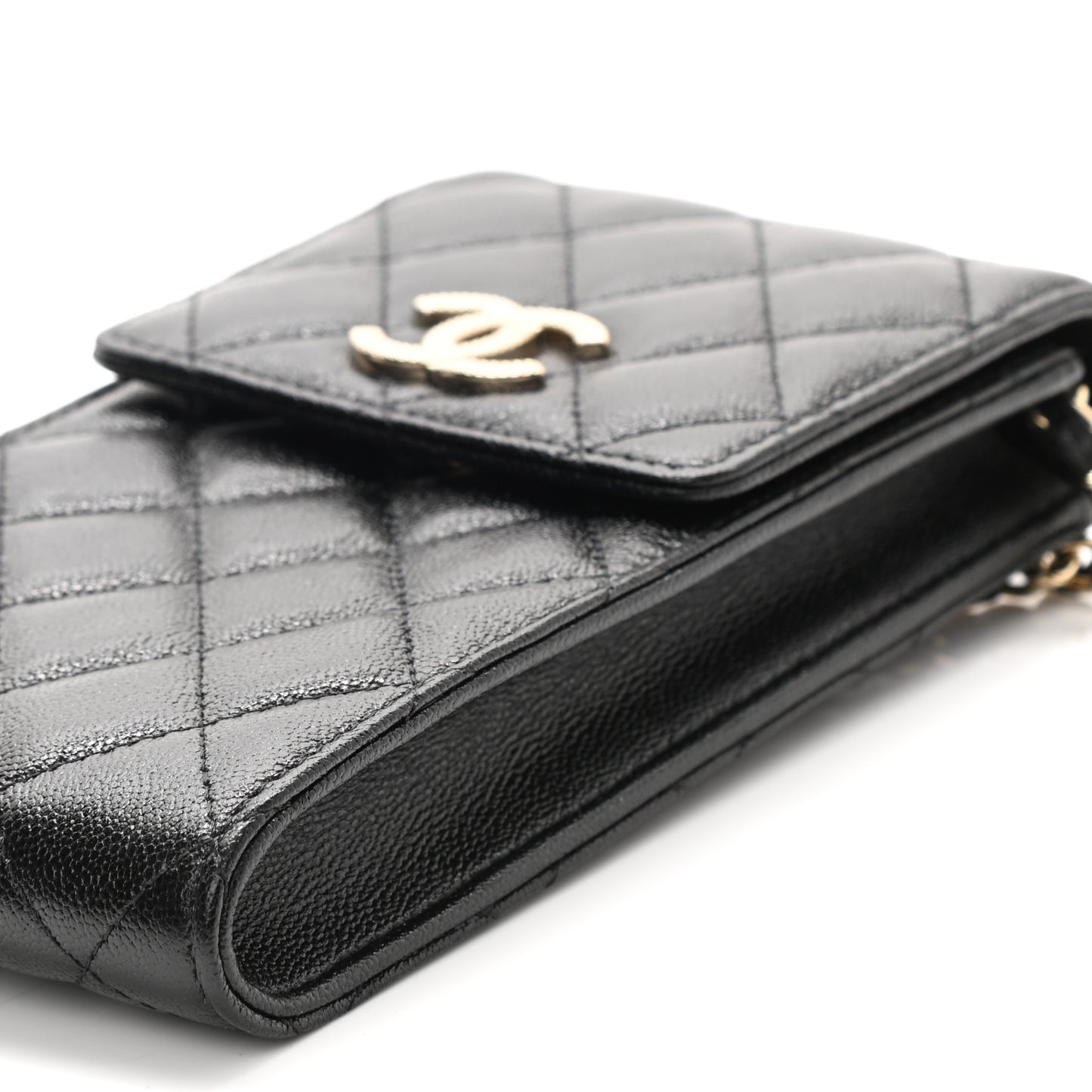 Caviar Quilted Classic Phone Holder Black