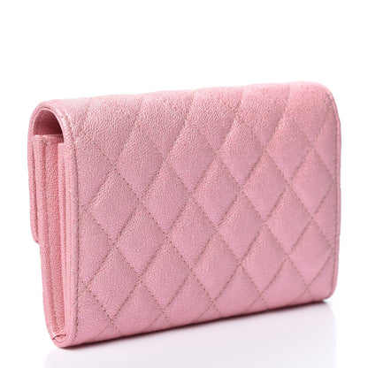 Chanel Iridescent Caviar Quilted Medium Flap Wallet Rose Pink 2 of 10