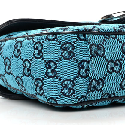 Gucci Monogram Multicolor Matelasse Diagonal Small GG Marmont Shoulder Bag Light Blue 9 of 10