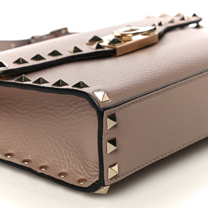 Valentino Garavani Pebbled Calfskin Medium Rockstud Flip Lock Crossbody Bag Poudre 8 of 9