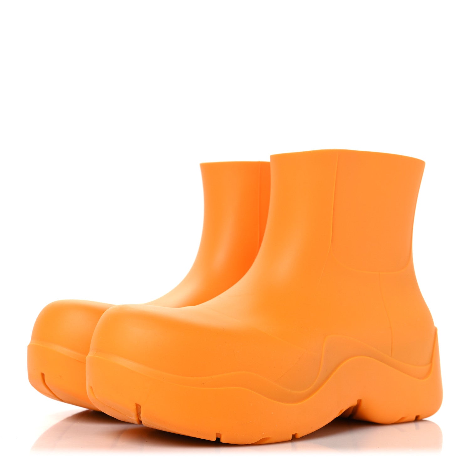 Bottega Veneta Rubber Mens Puddle Ankle Boots 42 Tangerine 4 of 9