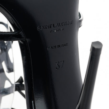 Saint Laurent Patent Calfskin Cassandra 110 Sandals 37 Black 7 of 8