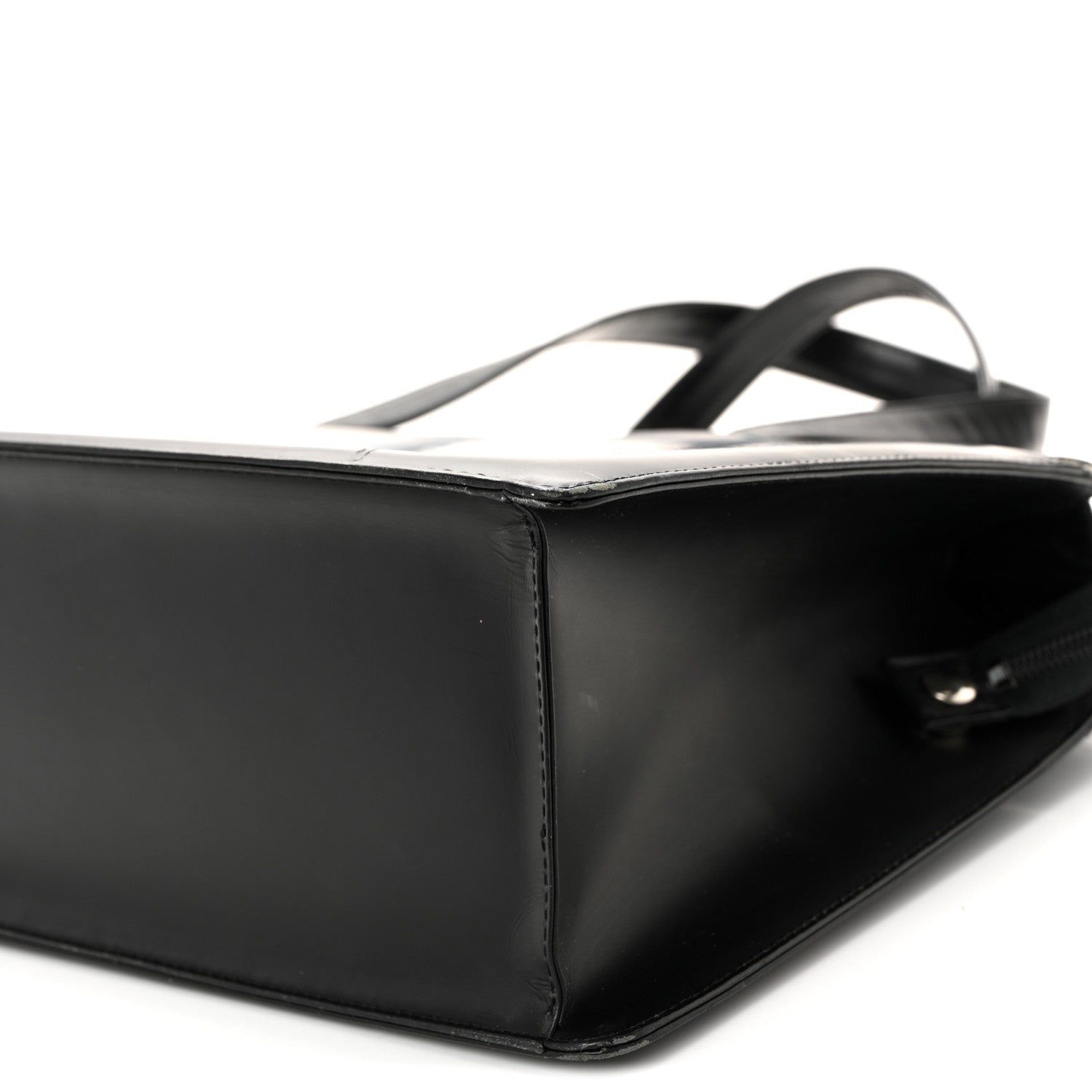 Burberry Glazed Calfskin House Check Briefcase Black 9 of 10