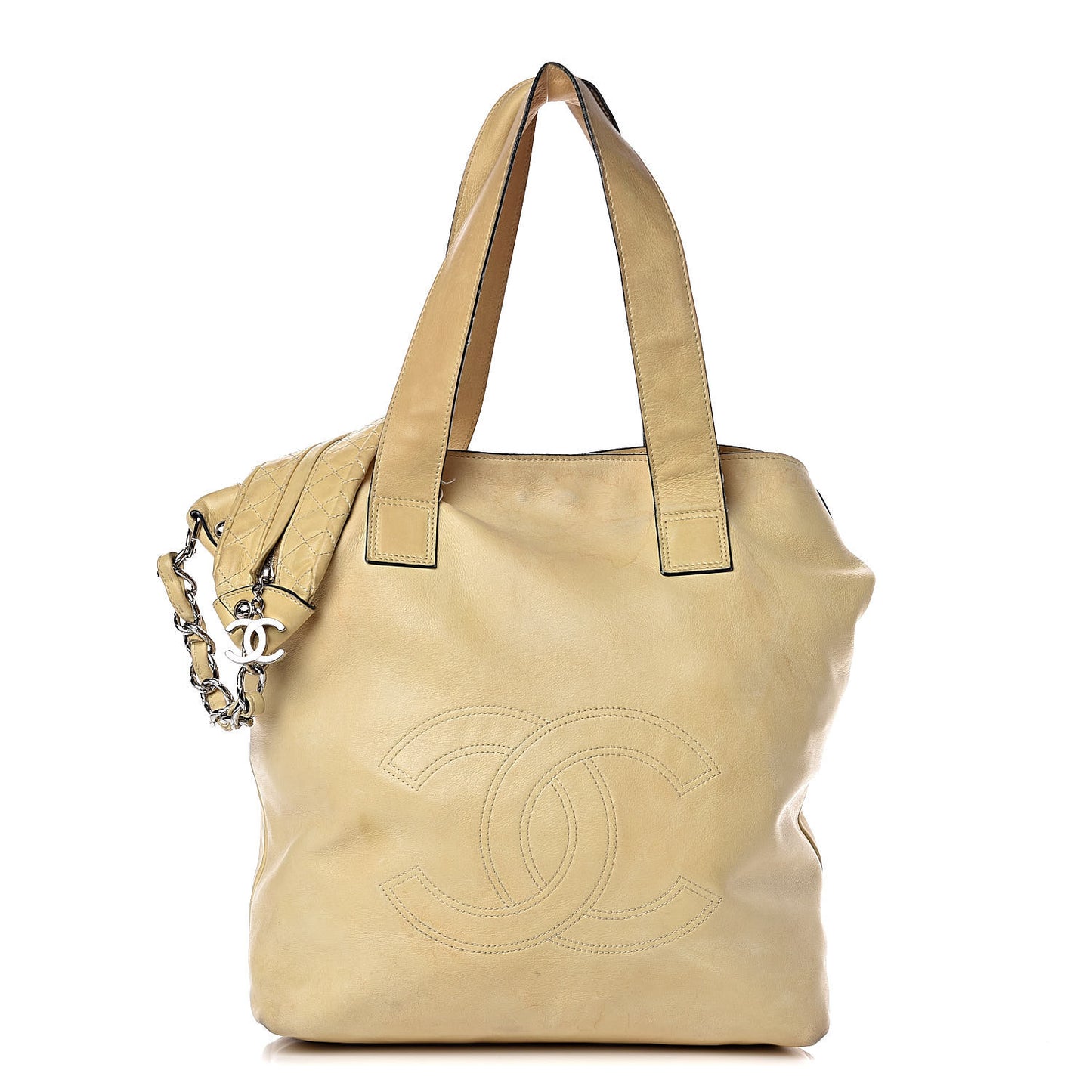 Lambskin Edgy Tote Beige