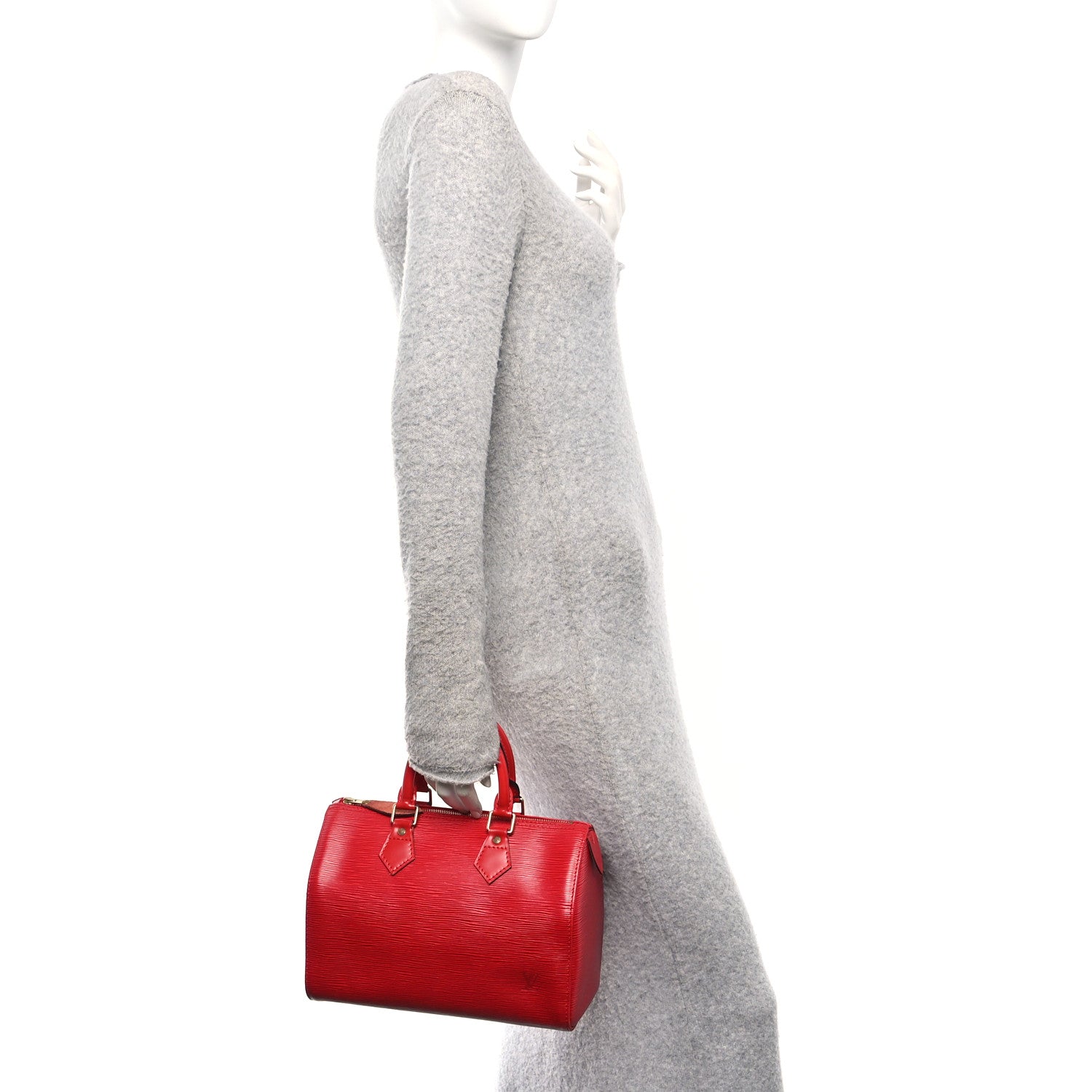 Louis Vuitton Epi Speedy 25 Castillan Red 2 of 10