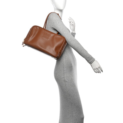 Miu Miu Soft Calf Softy Large Beau Top Handle Bag Cognac 2 of 9