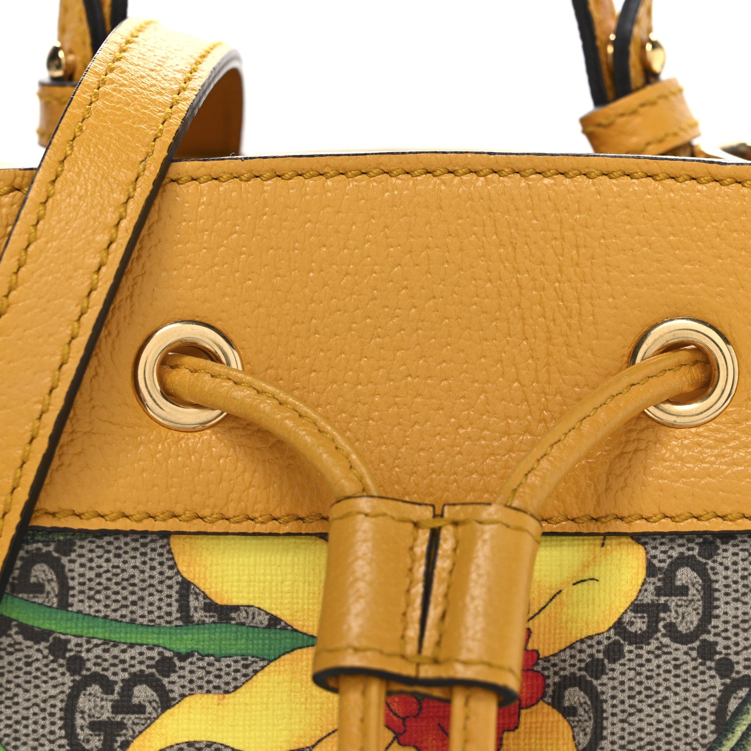 Gucci GG Supreme Monogram Flora Small Ophidia Bucket Bag Beige Multicolor Crop 8 of 10