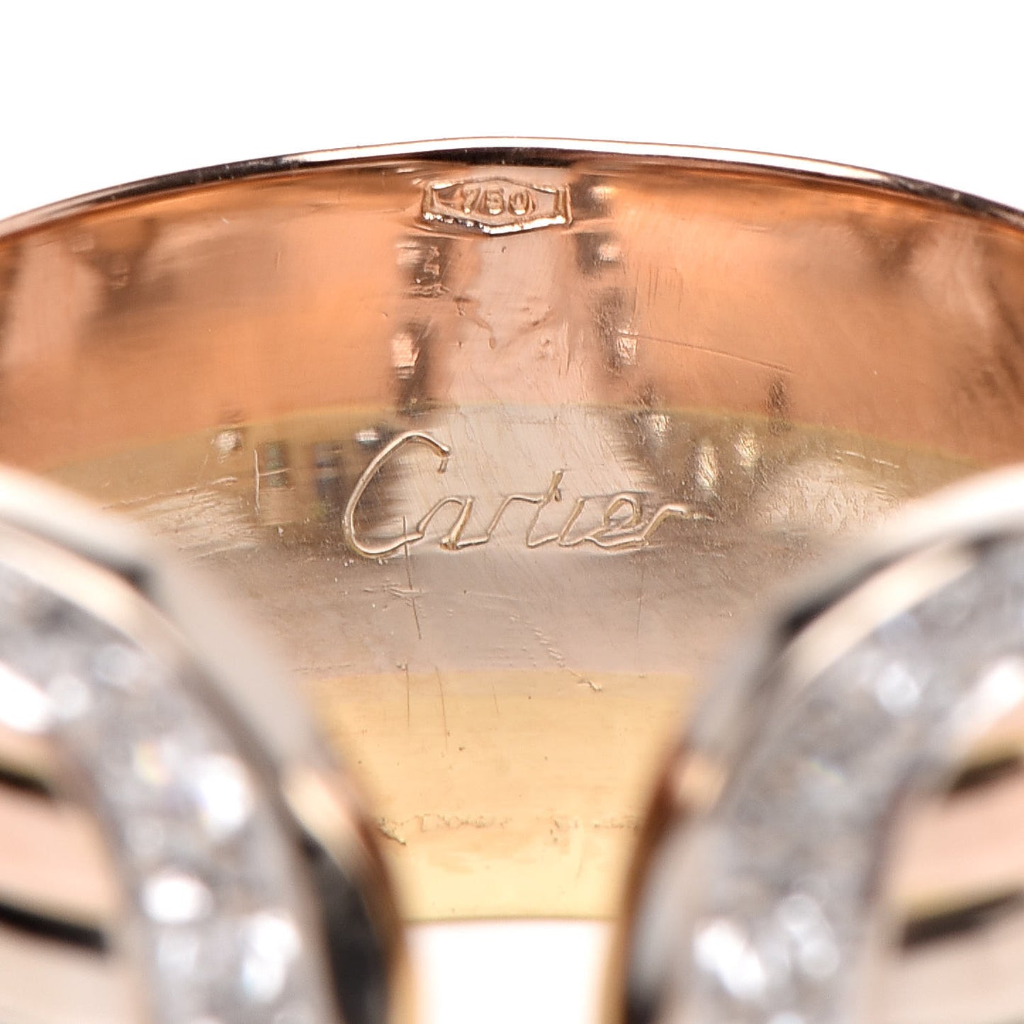 18K Pink Yellow White Gold Diamond 13mm C De Ring 48 4.5