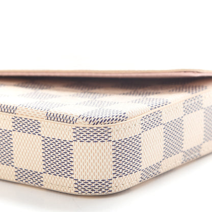 Louis Vuitton Damier Azur Pochette Felicie Chain Wallet Rose Ballerine 8 of 8