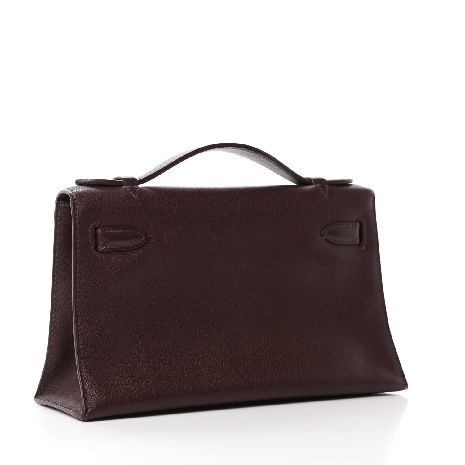 Hermes Evergrain Kelly Pochette Clutch Havane 3 of 10