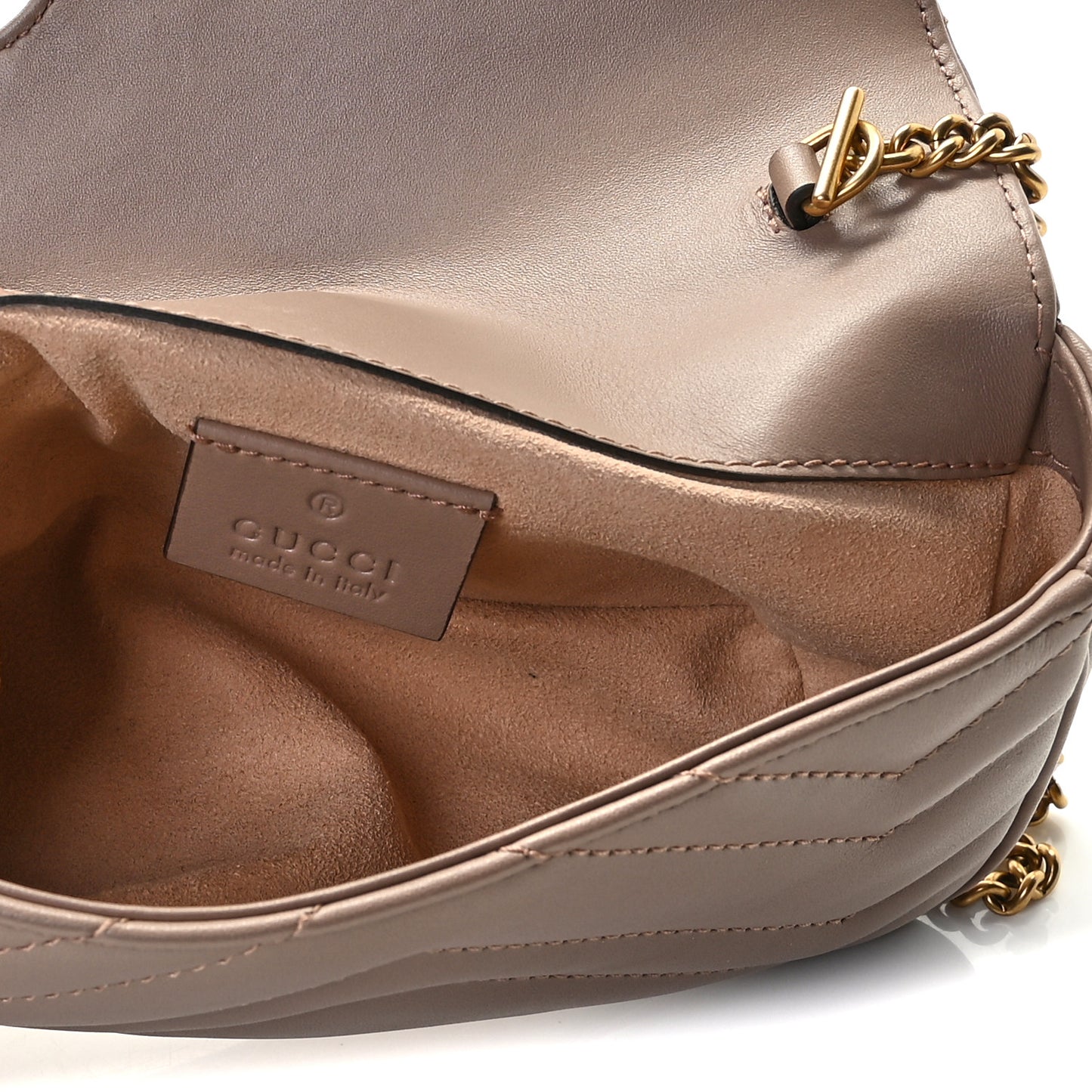 Calfskin Matelasse Super Mini GG Marmont Shoulder Bag Porcelain Rose