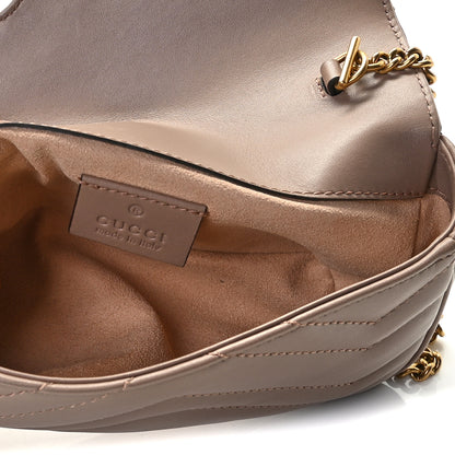 Gucci Calfskin Matelasse Super Mini GG Marmont Shoulder Bag Porcelain Rose 6 of 8
