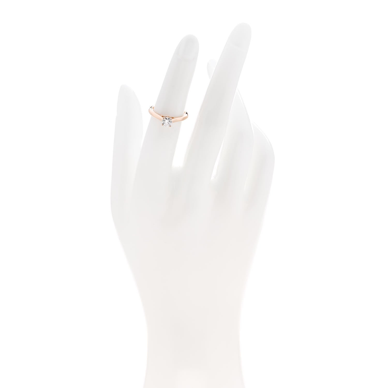 Cartier 18K Pink Gold Diamond .40ct 1895 Solitaire Engagement Ring 48 4.5 2 of 6