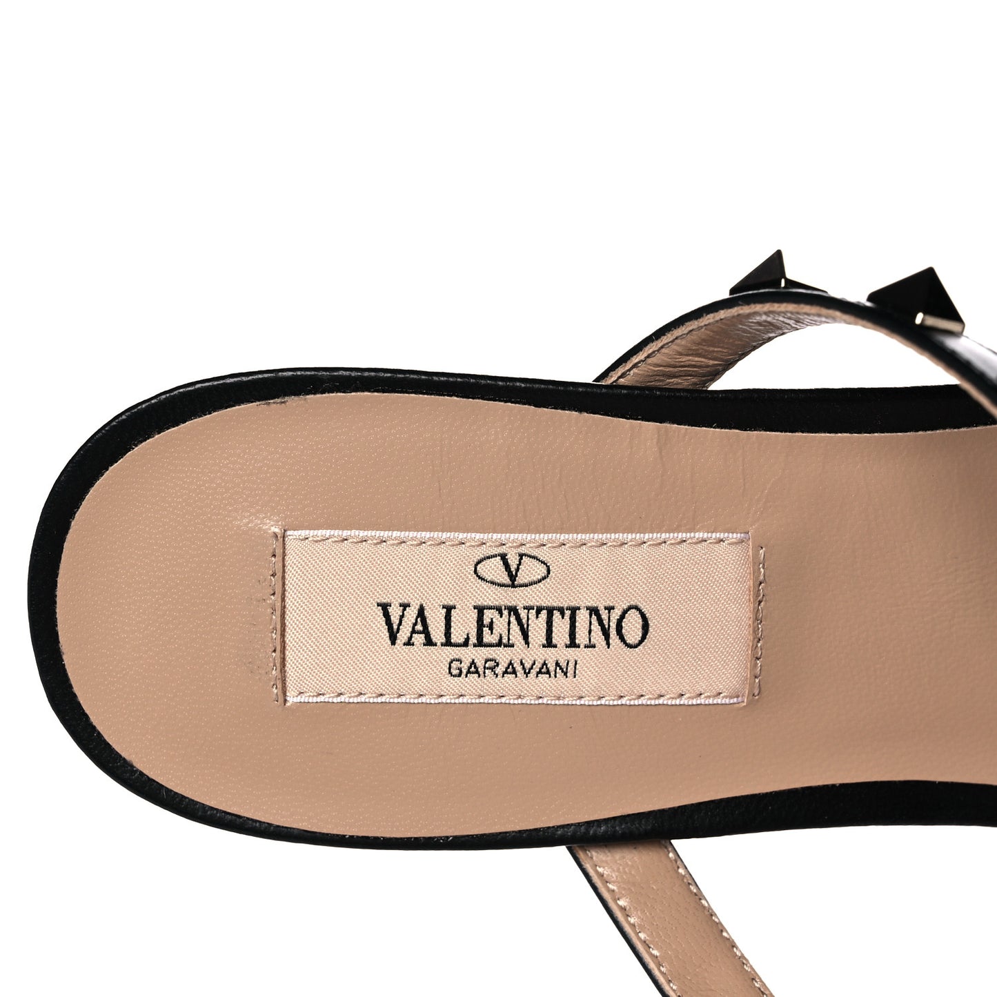 Calfskin Rockstud 50mm Flip Flop Thong Sandals 38 Black
