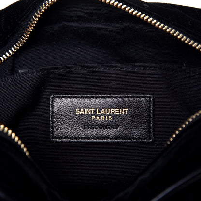 Saint Laurent Velour Matelasse Monogram Lou Belt Bag Black 6 of 9