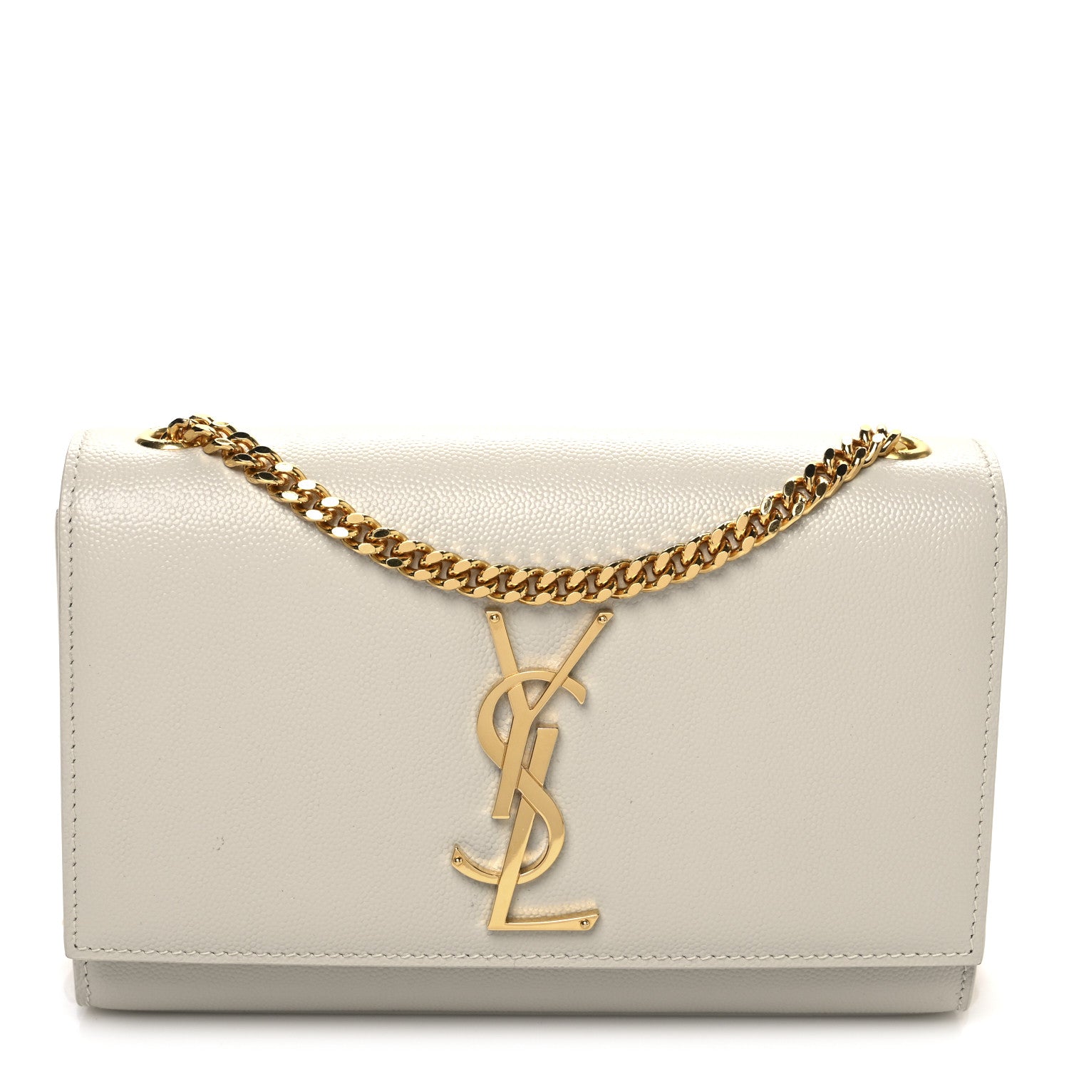 Saint Laurent Grain De Poudre Small Classic Monogram Kate Satchel Crema Soft 1 of 9