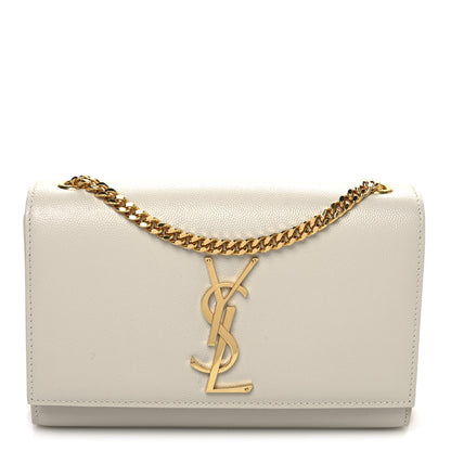Saint Laurent Grain De Poudre Small Classic Monogram Kate Satchel Crema Soft 1 of 9