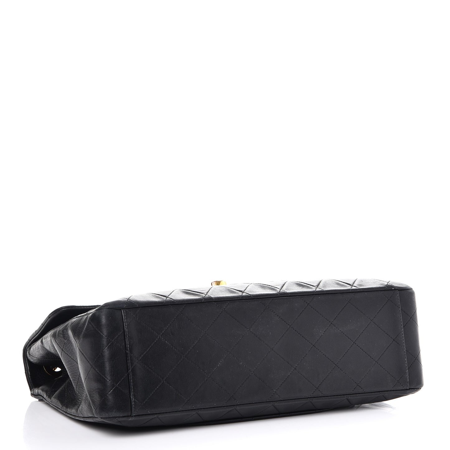 Lambskin Quilted XL Jumbo Single Flap Black