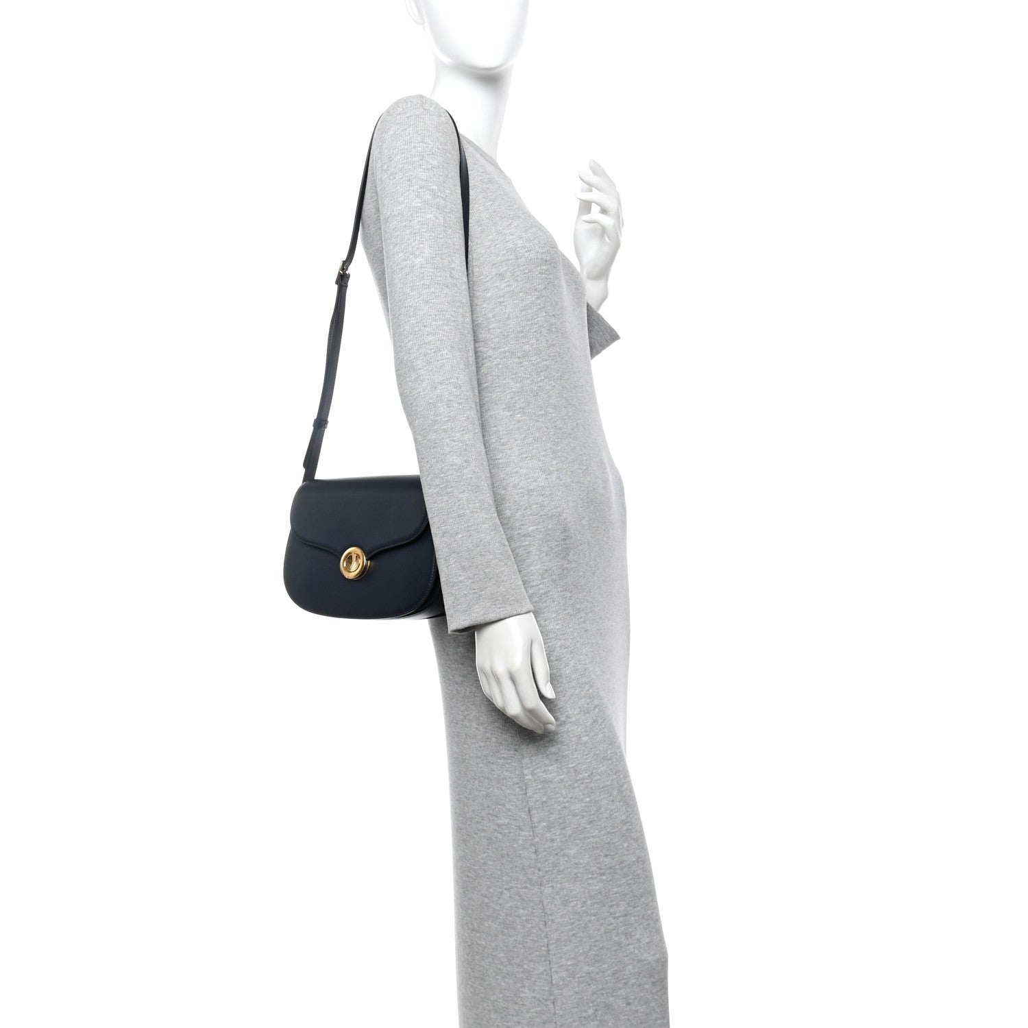 Loro Piana Smooth Calfskin Small Ghiera Bag Navy 2 of 9