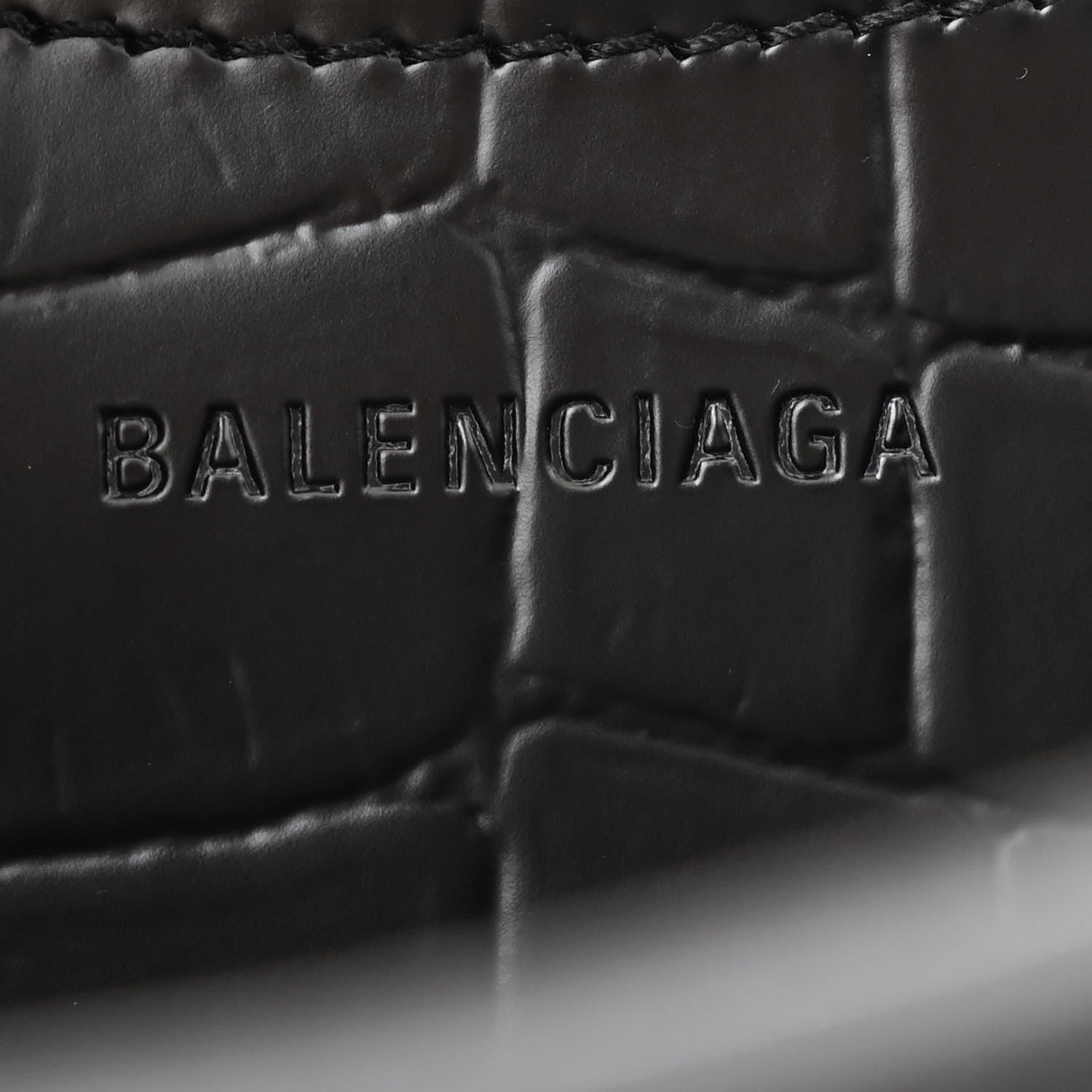 Balenciaga Semi Shiny Calfskin Crocodile Embossed Neo Classic Black Hardware S City Black Black 6 of 12