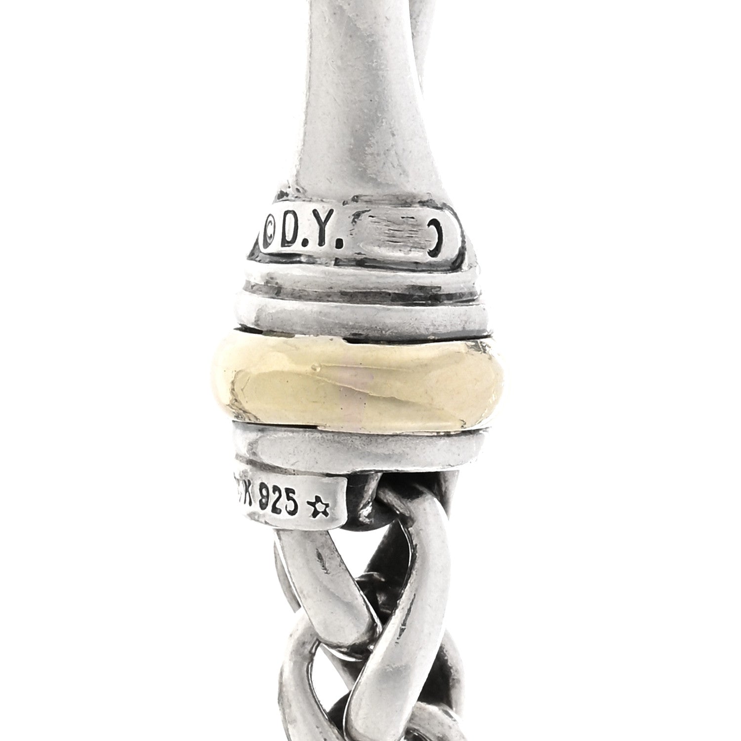 David Yurman Sterling Silver 14K Yellow Gold 6mm Wheat Chain Necklace 4 of 4