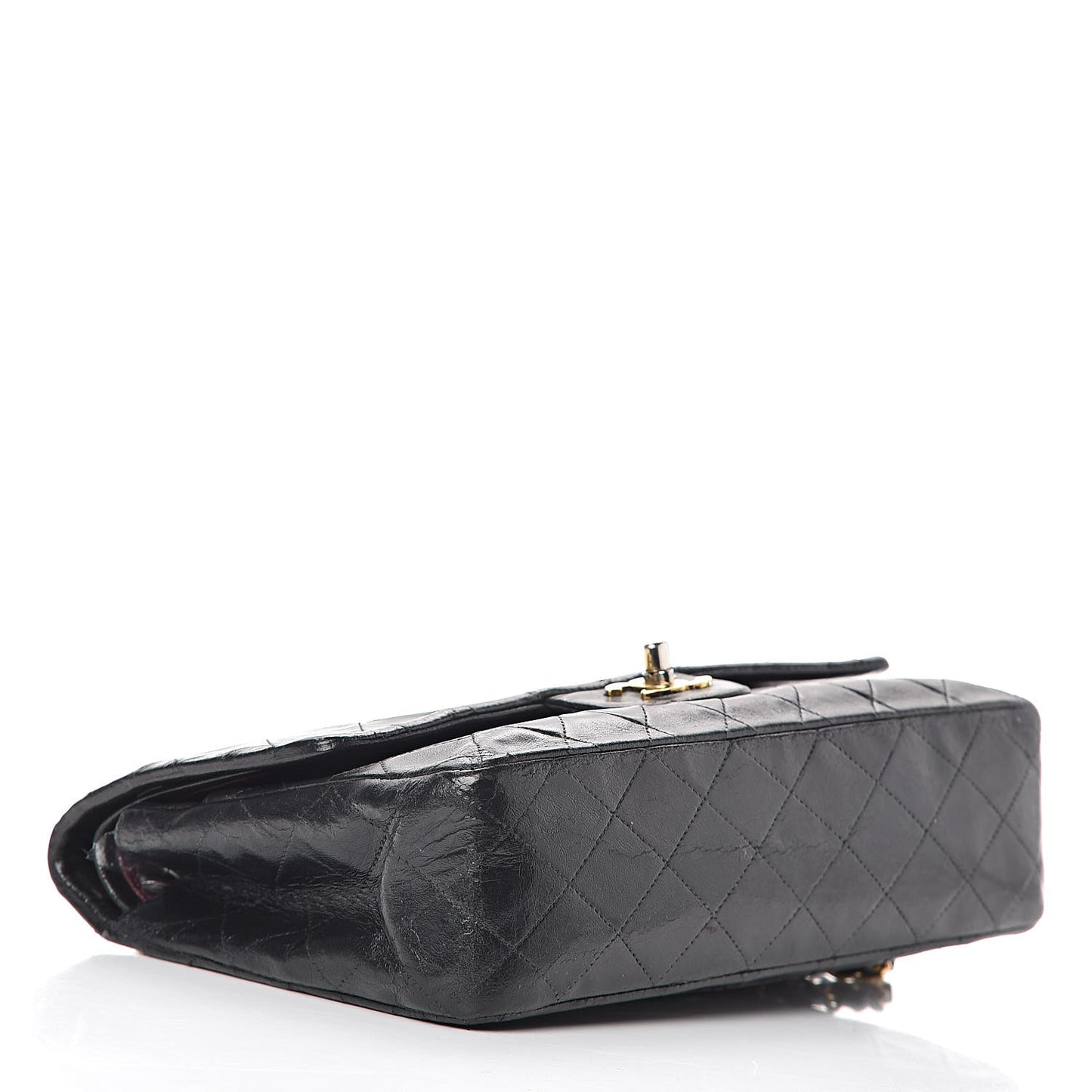 Lambskin Medium Single Flap Black