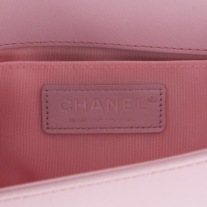 Chanel Lambskin Iridescent PVC Chevron Quilted Small Boy Flap Light Pink Silver 6 of 15