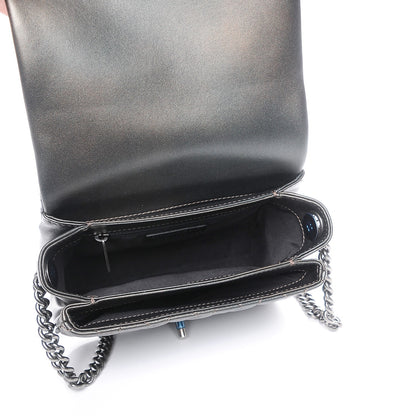 Chanel Metallic Goatskin Quilted Small Rock In Rome Flap Charcoal 5 of 8