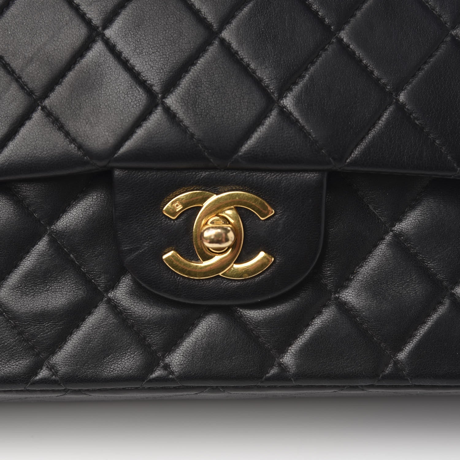 Chanel Lambskin Quilted Medium Double Flap Black 11 of 12
