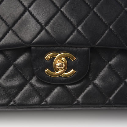 Chanel Lambskin Quilted Medium Double Flap Black 11 of 12