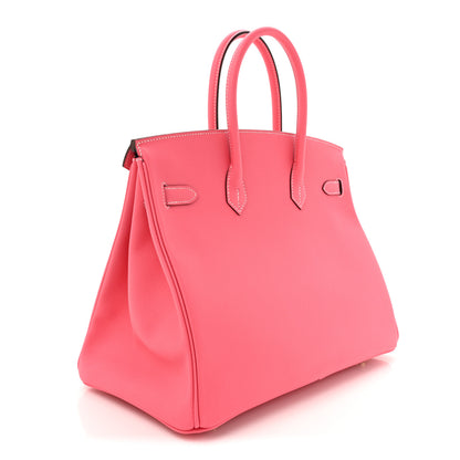 Hermes Epsom Horseshoe Birkin 35 Rose Azalee Malachite 3 of 11