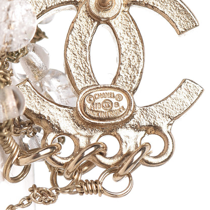 Chanel Bead CC Long Chain Drop Earrings Gold 3 of 5