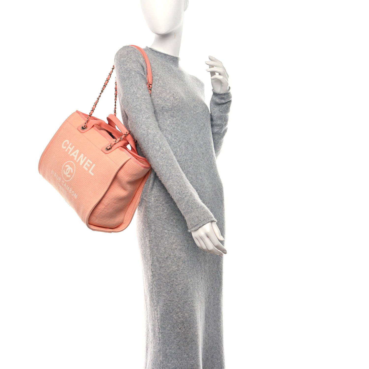 Chanel Mixed Fibers Small Deauville Tote Light Orange 2 of 9