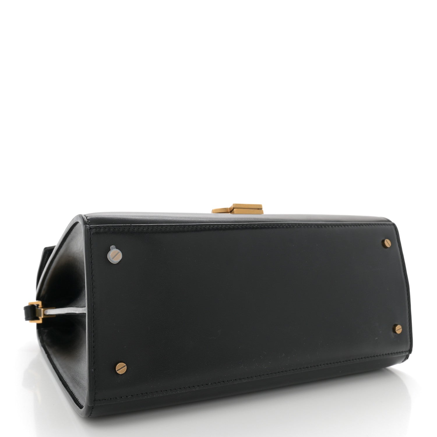 Saint Laurent Smooth Calfskin Medium Classic Monogram Cassandra Top Handle Black Rouge Legion 4 of 14