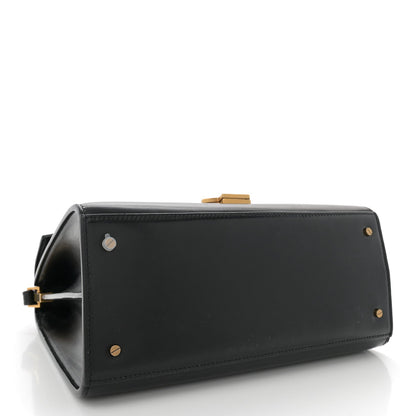 Saint Laurent Smooth Calfskin Medium Classic Monogram Cassandra Top Handle Black Rouge Legion 4 of 14