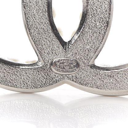 Chanel Pearl Crystal CC Brooch Silver 4 of 5