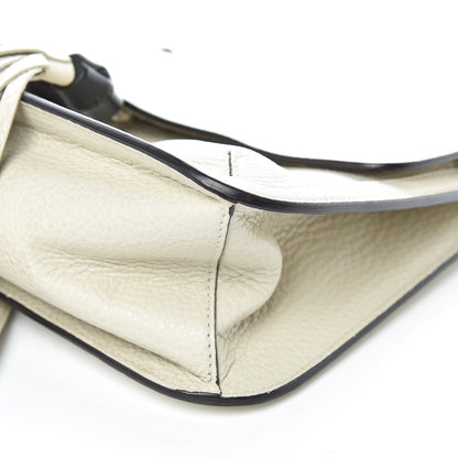 Gucci Pebbled Calfskin Medium Bamboo Daily Flap Shoulder Bag Mystic White 10 of 10