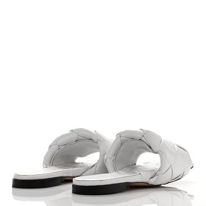 Bottega Veneta Nappa Maxi Intrecciato Lido Flat Sandals 39.5 Optic White 4 of 13