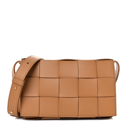 Bottega Veneta Lambskin Maxi Intrecciato Cassette Crossbody Bag Caramel 1 of 9