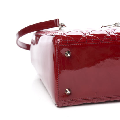 Christian Dior Patent Cannage Medium Lady Dior Red 7 of 9