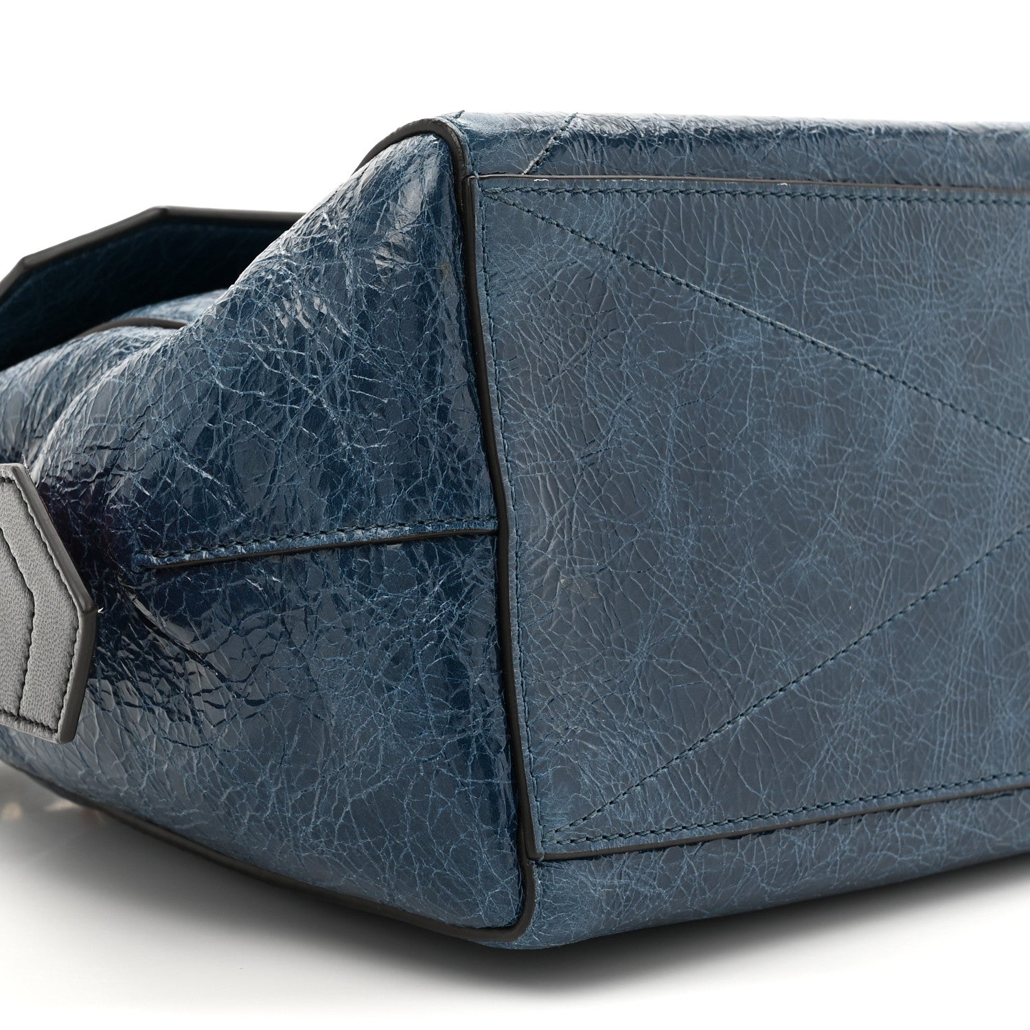 Givenchy Creased Patent Calfskin Medium ID Flap Oil Blue 9 of 10
