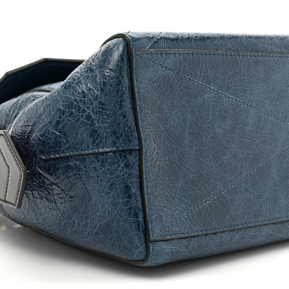 Givenchy Creased Patent Calfskin Medium ID Flap Oil Blue 9 of 10
