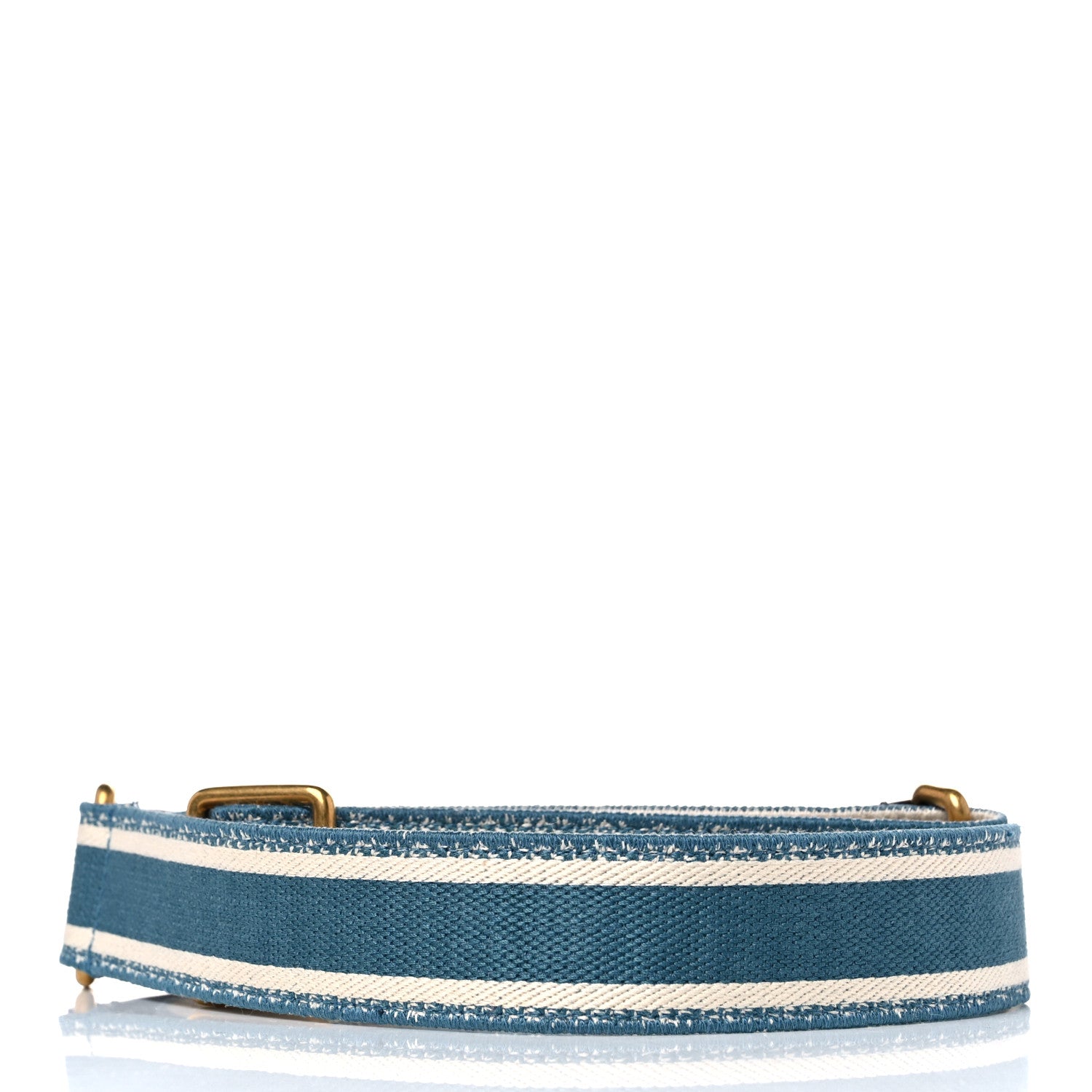 Christian Dior Canvas Embroidered Shoulder Strap Blue 2 of 6