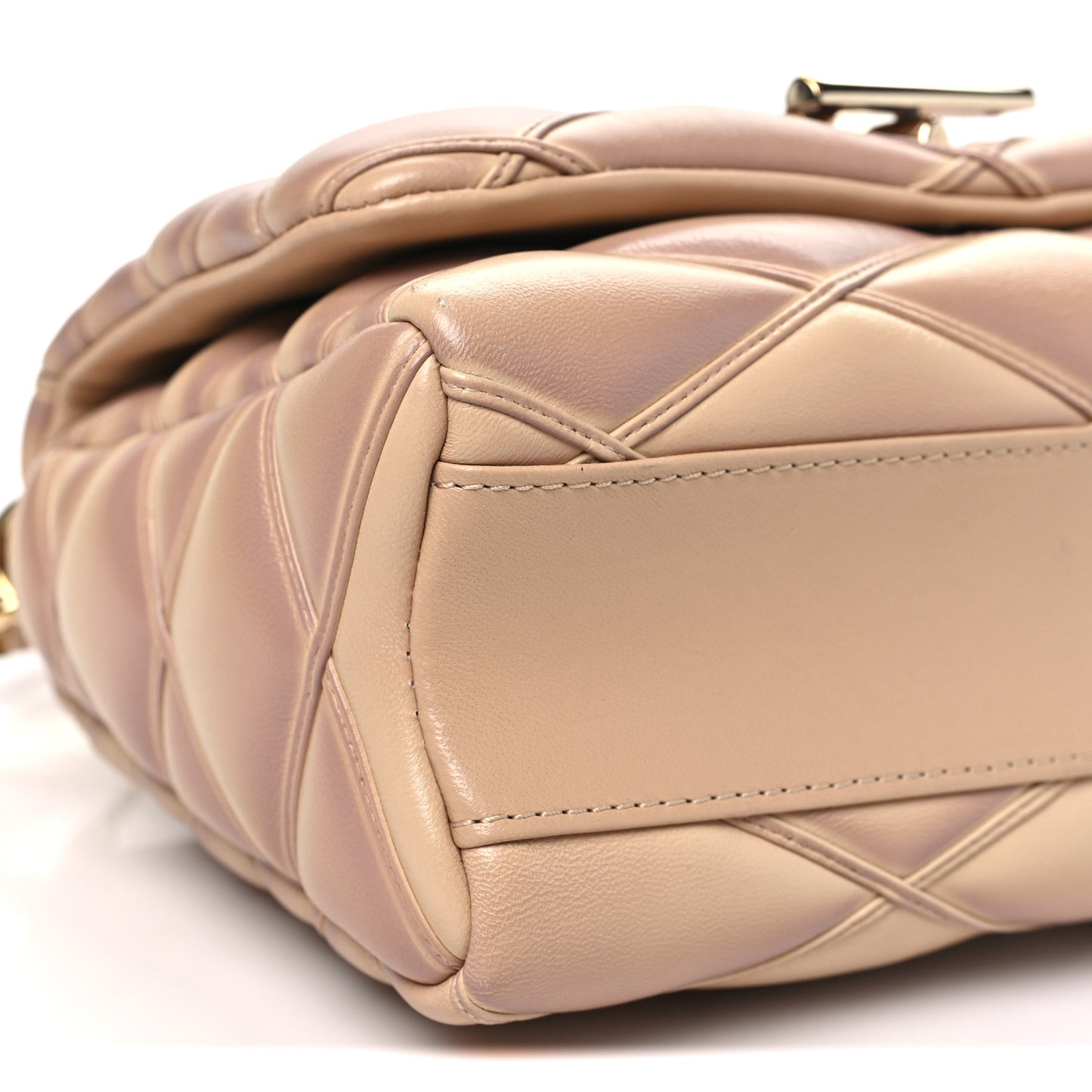 Lambskin Malletage Top Handle GO-14 MM Beige Rose