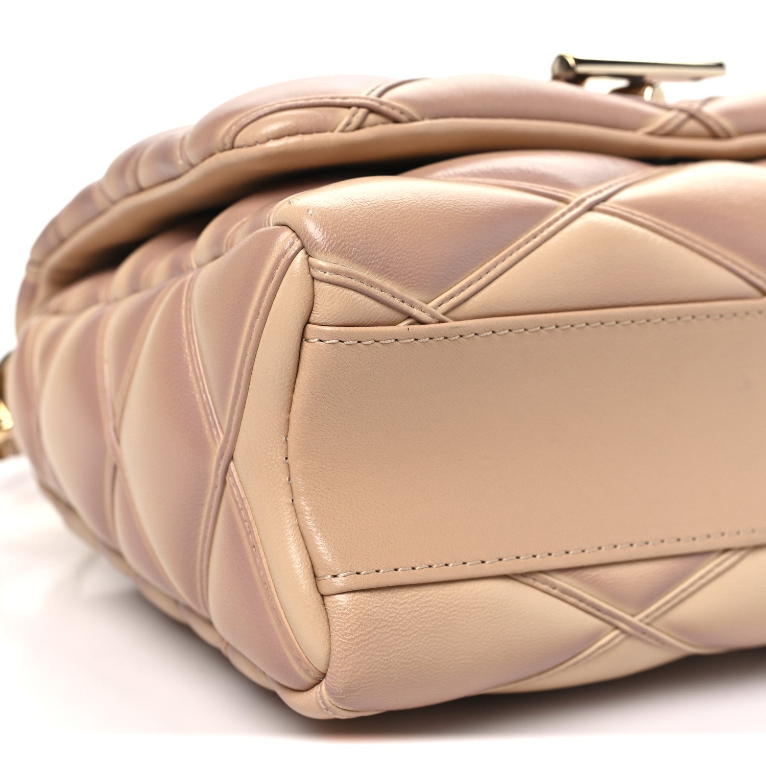 Louis Vuitton Lambskin Malletage Top Handle GO-14 MM Beige Rose 8 of 9